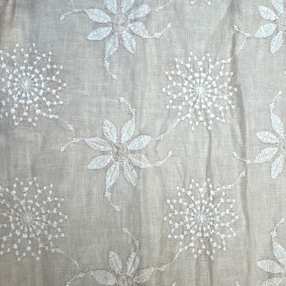 Terzo MillennioLinen Dress Mini Floral Embroidered Cottagecore Size Medium - Picture 5 of 9